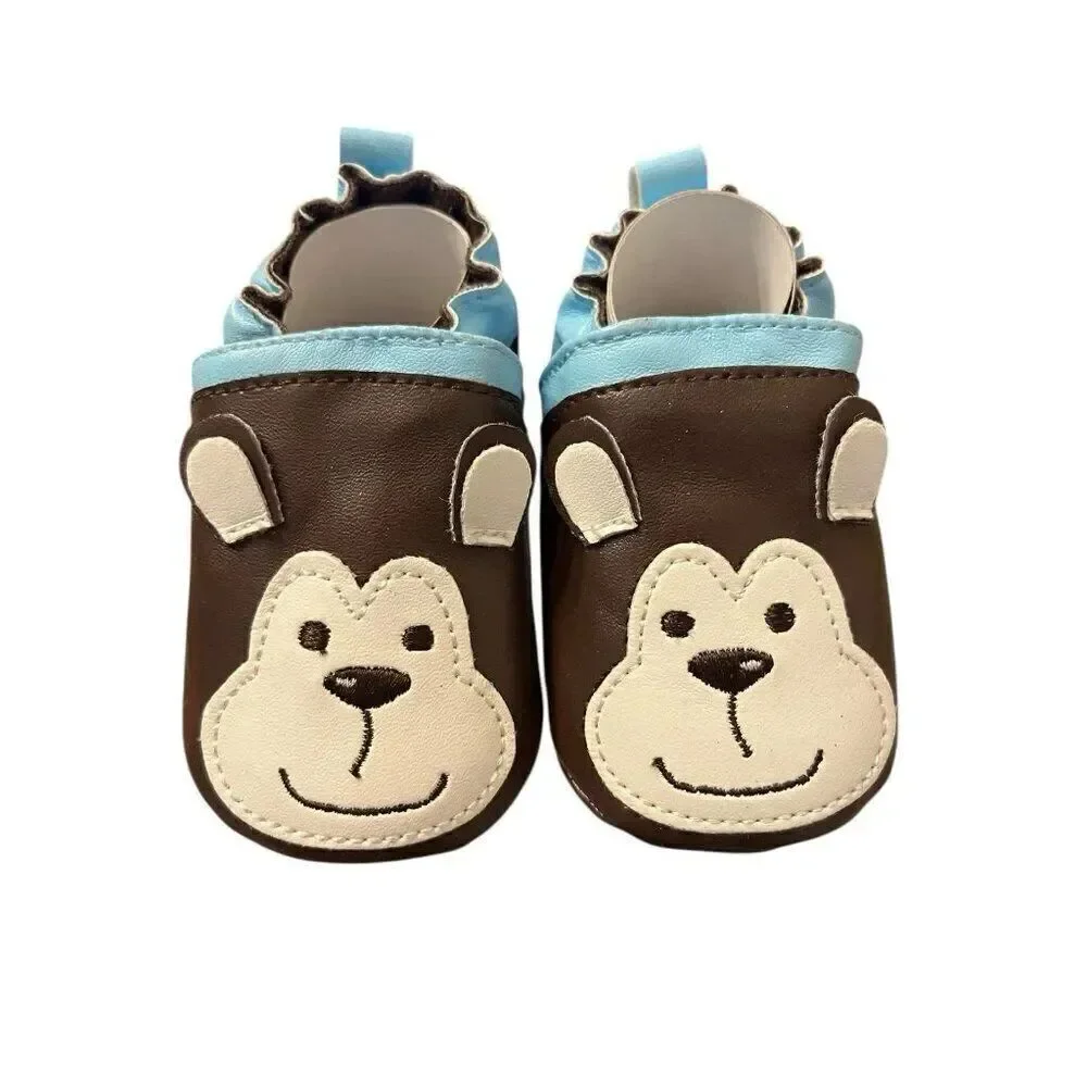 6 - 12 Months Infant Baby Crib Shoes Monkey Face Cuddle Bear Collection New